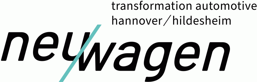 Logo "neuwagen" mit türkisem Schrägstrich, Untertitel "transformation automotive hannover/hildesheim"
